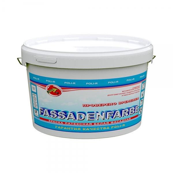 Краска фасадная FASSADENFARBE атмосферостойкая (не м/у) (белый) 14 кг