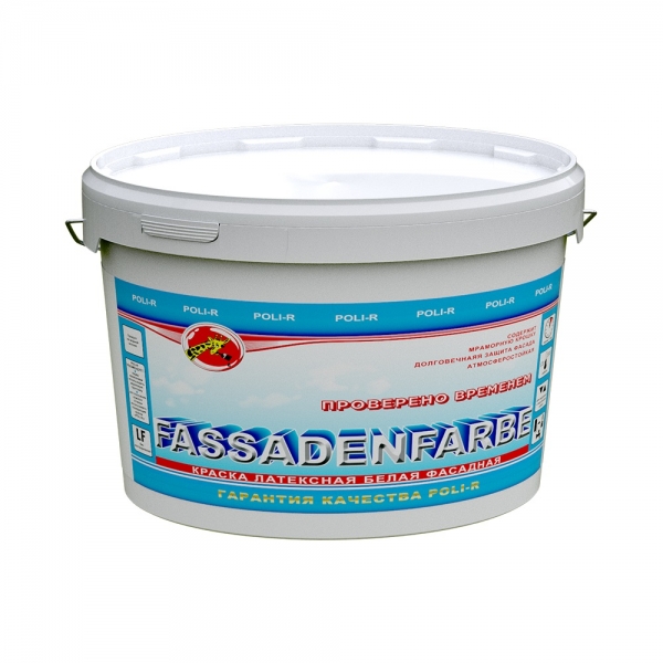 Краска фасадная FASSADENFARBE атмосферостойкая (белый) 7 кг